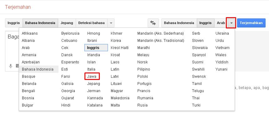google translate bahasa jawa indonesia